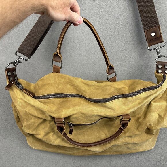 NEWHEY Water Resistant Canvas & Leather Duffel Travel Overnight Weekend Bag - Picture 12 of 14